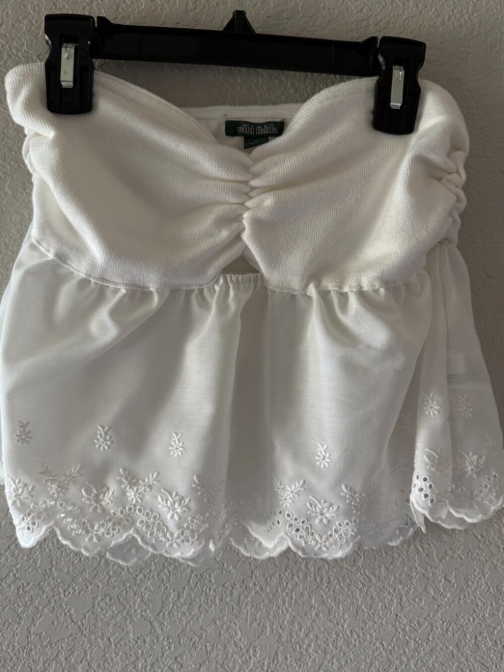 Wild Fable White Eyelet Cutout Cami Top